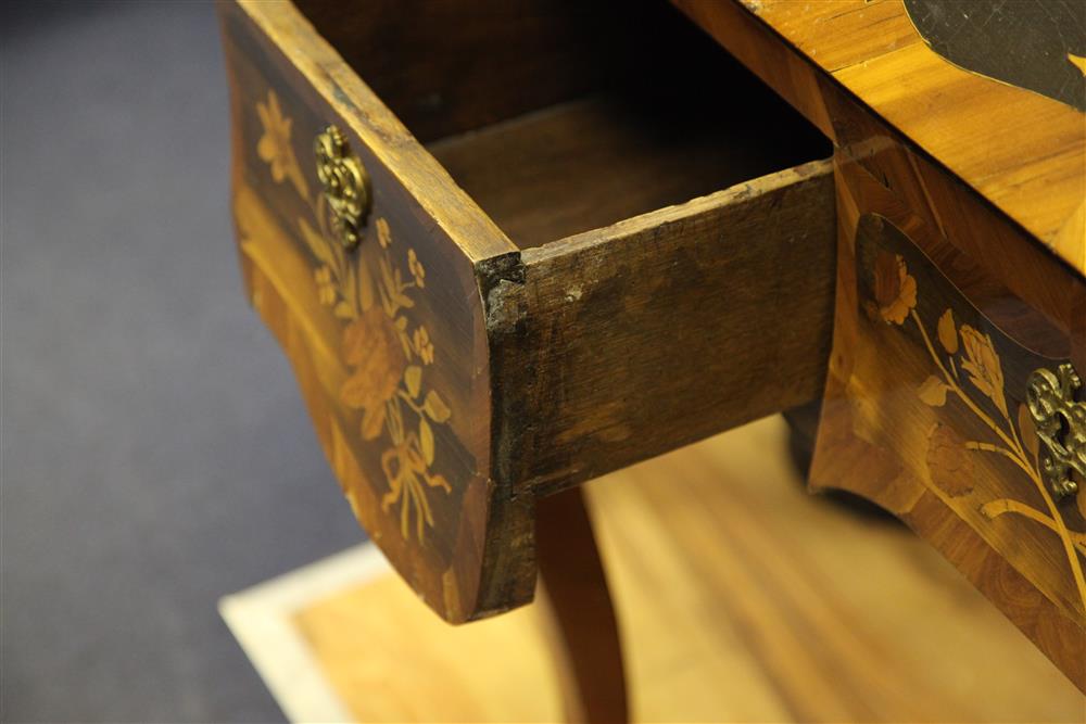 A German rococo marquetry bureau de dame, in the manner of the Spindle Brothers, W.3ft 2.5in.